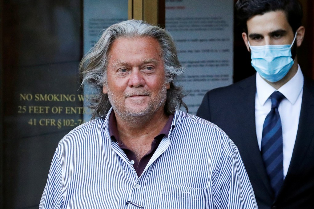Former White House Chief Strategist Steve Bannon exits the Manhattan Federal Court, in August 2020. Photo: Reuters