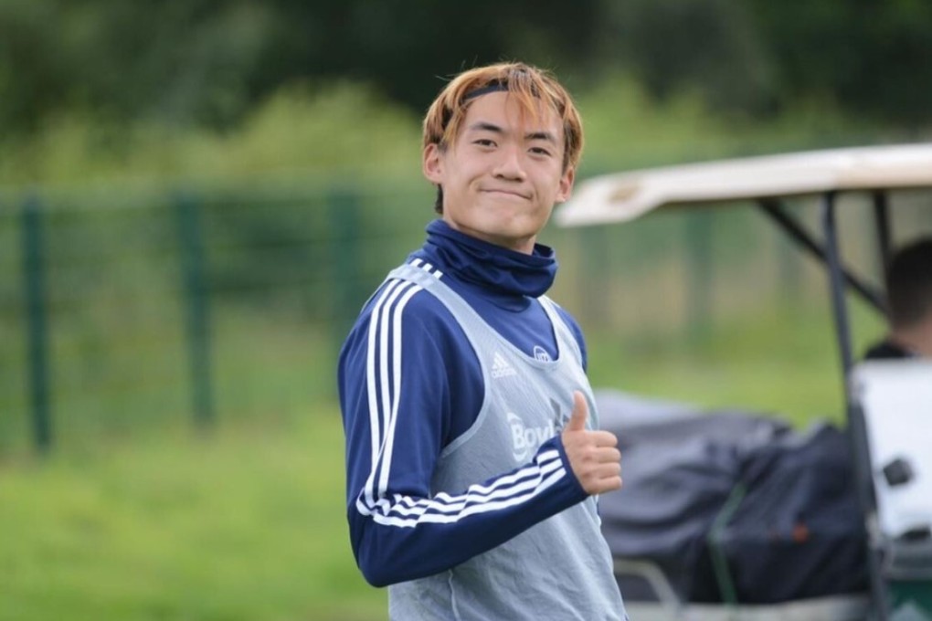Birmingham City's first Chinese footballer Bernard Sun poses for a photograph during a training session. Photo: Instagram/Bernard Sun