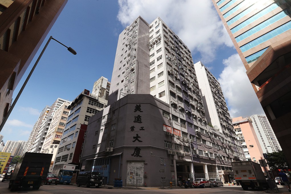 The Mai Sik Industrial Building in Kwai Chung. Old industrial properties, though fire-prone, are sought after for their redevelopment potential. Photo: Edward Wong
