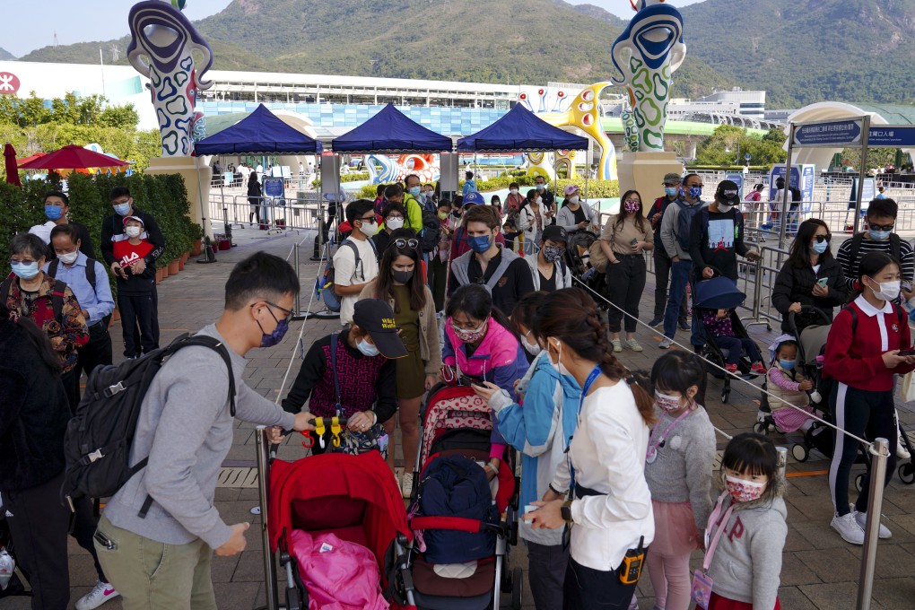 Ocean Park reopens and welcomes back guests on February 18 after social distancing rules were eased. Photo: Sam Tsang