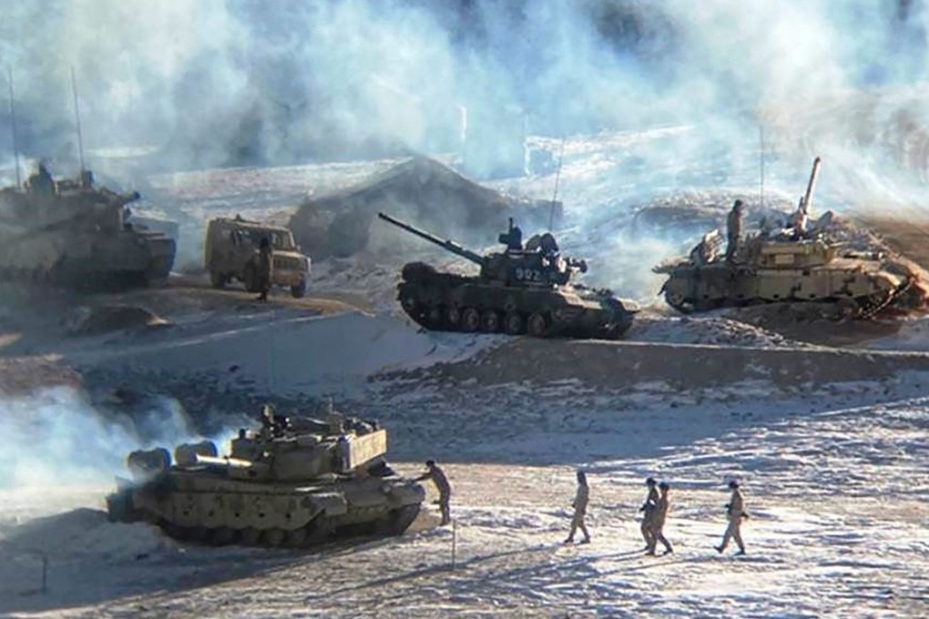 Soldiers and tanks from China’s People Liberation Army during military disengagement along the Line of Actual Control. Photo: AFP
