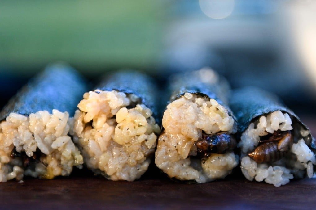 Chef Bun Lai’s fried cicadas in a sushi roll at Fort Totten Park in Washington, the US capital. The Hong Kong-born chef used the emergence of millions of cicadas to promote food sustainability. Photo: AFP