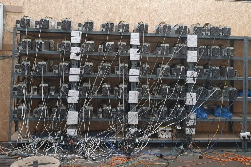 Some of the units uncovered at the suspected bitcoin 'mine' found by British police in the West Midlands region of England. Photo: Twitter