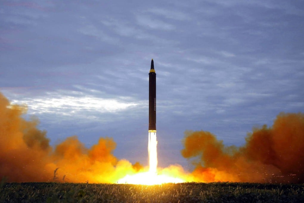 A Hwasong-12 intermediate range missile undergoes testing in North Korea in this 2017 file photo provided by Pyongyang. Photo: Korean Central News Agency/Korea News Service via AP