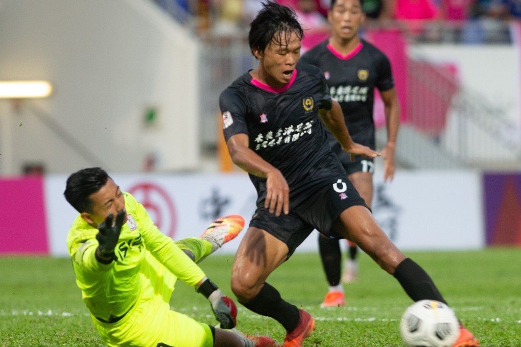 Resources Capital's Yue Tsz-nam bears down on the Southern goal in the Hong Kong Premier League at Mong Kok Stadium. Photo: HKFA