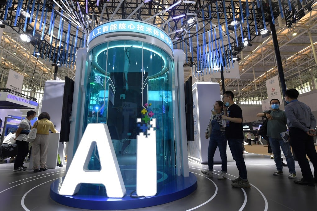 People view the exhibits at the World Intelligence Congress in Tianjin, Hebei province, on May 20. China has been pouring resources into artificial intelligence and other critical technologies in a push to close the gap with the US. Photo: Xinhua