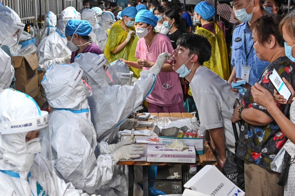 Residents get tested at a makeshift centre in Guangzhou, where a cluster of cases have been reported. Photo: Reuters