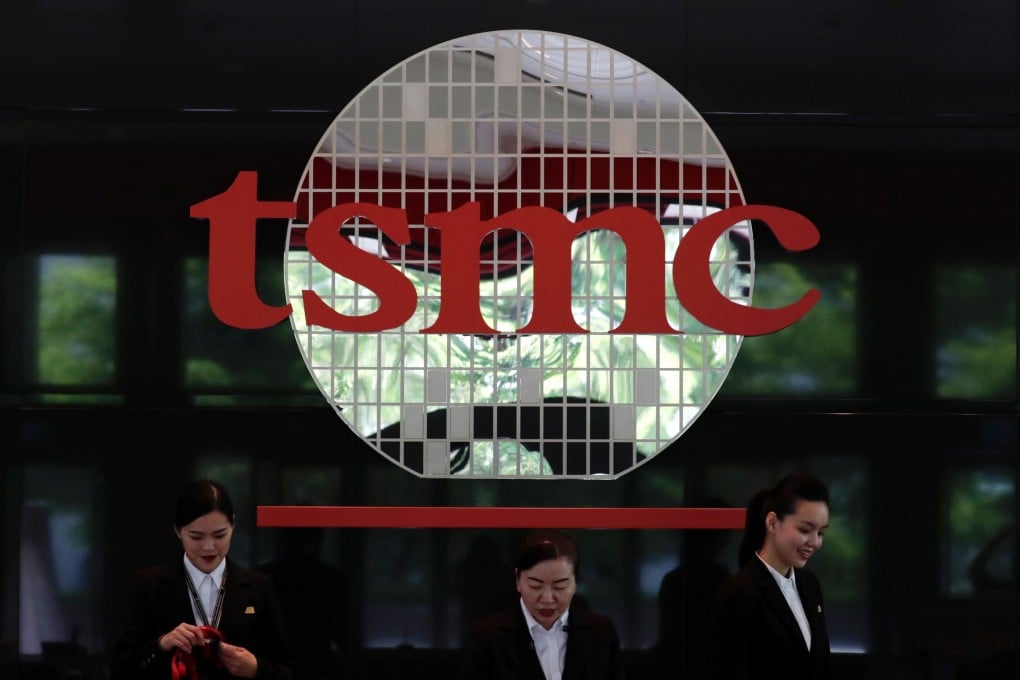 The logo of Taiwan Semiconductor Manufacturing Co is seen at the chip maker’s headquarters at the Hsinchu Science Park in Taiwan. Photo: EPA-EFE