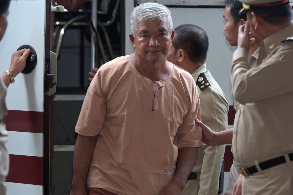 A 2015 photograph of Manus Kongpan arriving at the criminal court in Bangkok. Photo: AFP