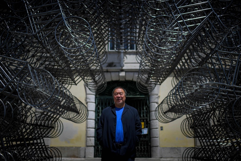 Chinese artist Ai Weiwei poses at his exhibition “Rapture” at the Cordoaria Nacional exhibition centre in Lisbon on Thursday. Photo: AFP