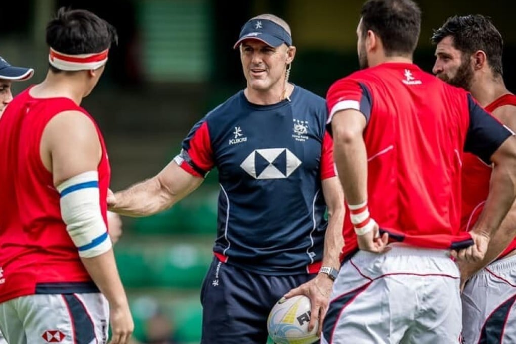 Hong Kong national men's 15s interim coach Craig Hammond in a training session ahead of an Asia Rugby Championship game in Hong Kong in 2019. Photo: HKRU
