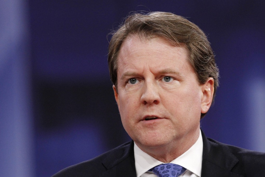 Former White House counsel Donald McGahn. Photo: AP