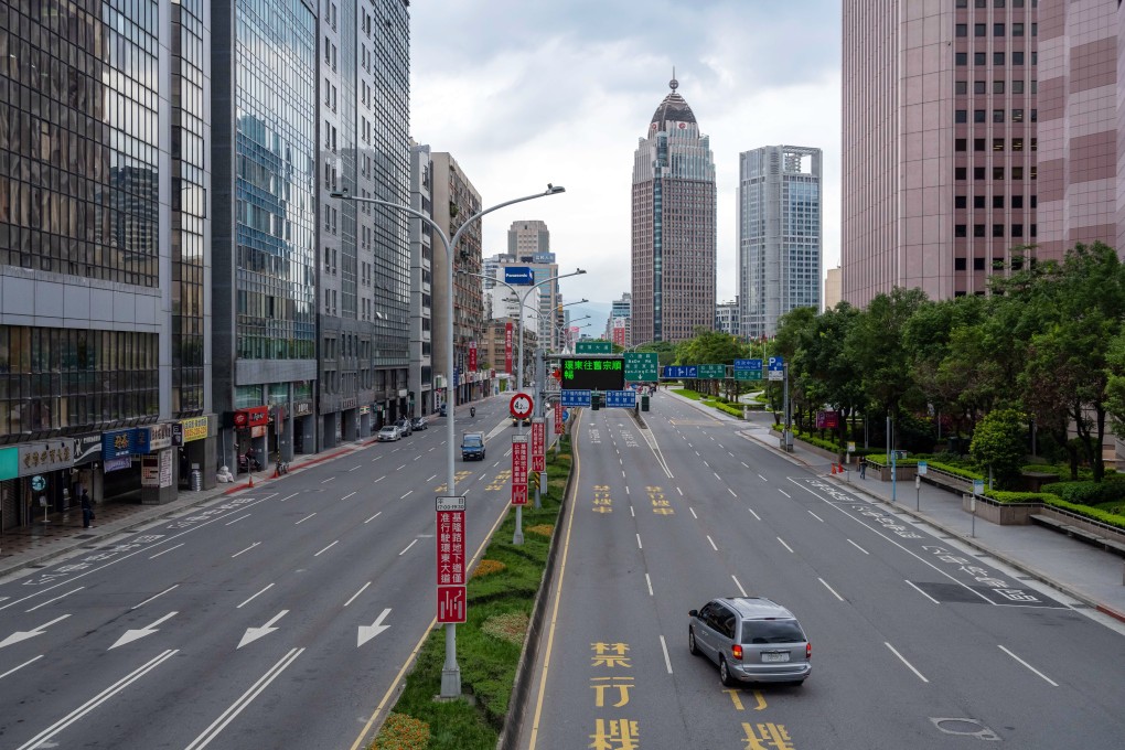 Roads were quiet in Taipei after the introduction of coronavirus restrictions. Photo: Bloomberg