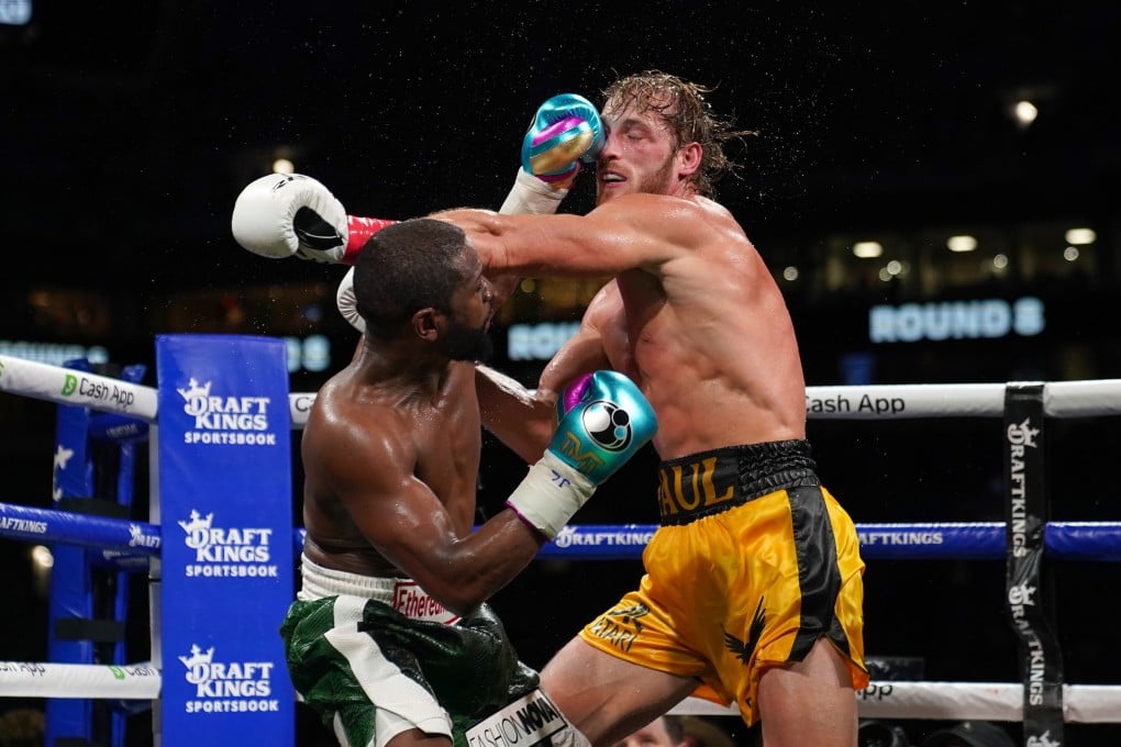 Floyd Mayweather Jnr makes another US$467,250, reportedly, after landing a shot on Logan Paul during their boxing exhibition in Miami, Florida. Photo: USA Today