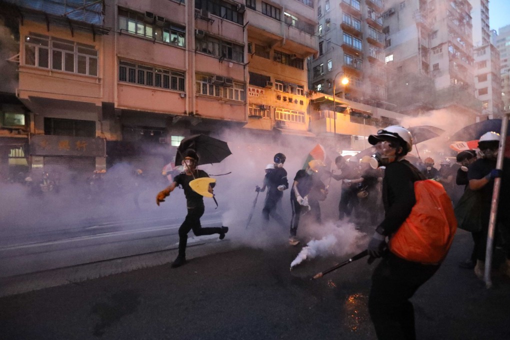 Hong Kong protesters take to the streets on the night of July 28, 2019. Photo: Felix Wong