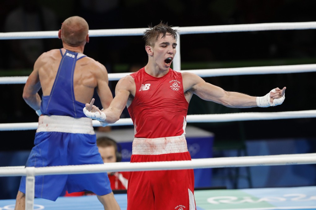 Ireland’s Michael John Conlan (red) appeals the result after a decision goes against him at the 2016 Rio Olympics. Photo: EPA