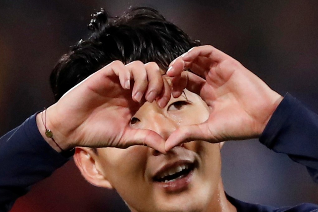 Tottenham Hotspur's Son Heung-min celebrates scoring. Photo: Reuters
