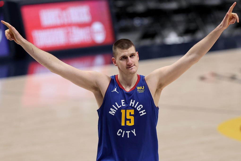 Nikola Jokic, of the Denver Nuggets, after their double over-time win against the Portland Trail Blazers in game five of their Western Conference first-round play-off series at the Ball Arena in Denver, Colorado. Photo: AFP