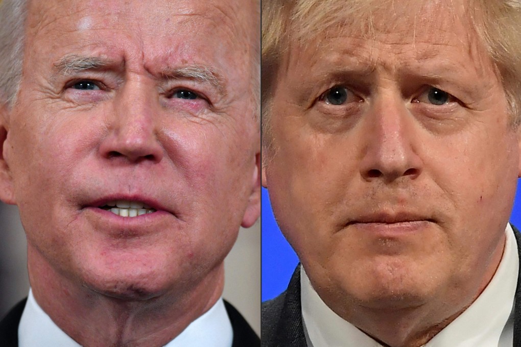 US President Joe Biden, left, and Britain’s Prime Minister Boris Johnson. Photo: AFP