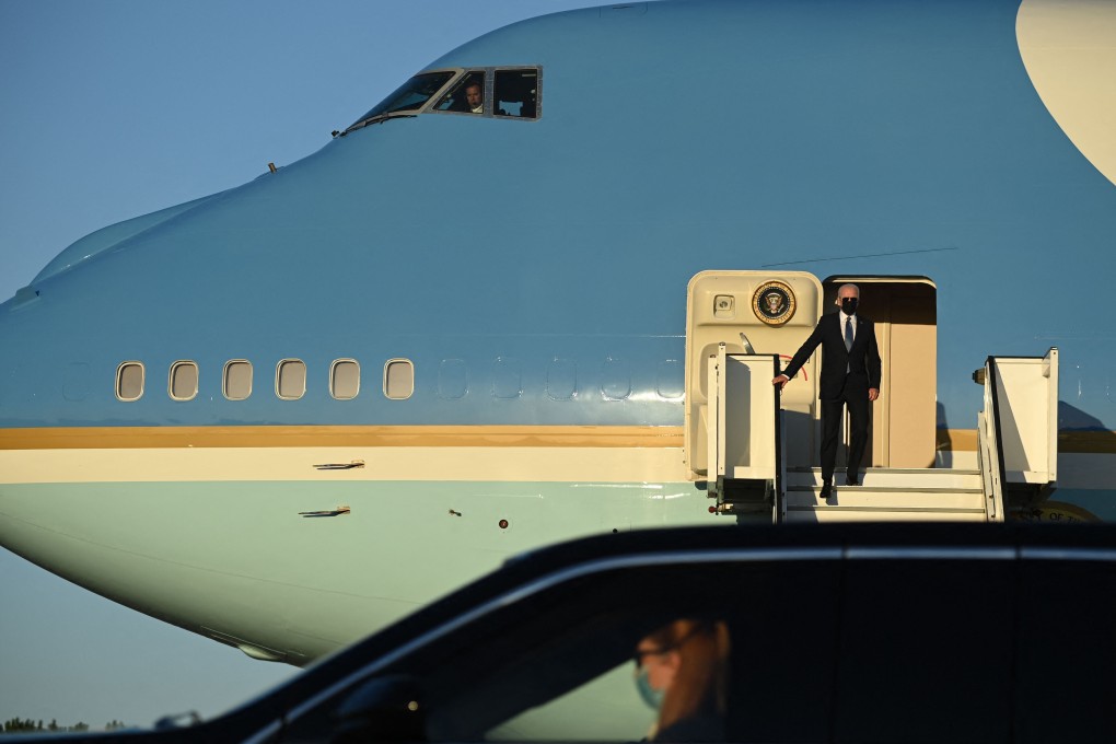 US President Joe Biden arrives at Melsbroek military airport, near Brussels, on June 13, for two days of summits with Nato leaders and the European Union. The Biden foreign policy team is now seeking to carry forward the anti-China stance that the Trump administration adopted. Photo: AFP