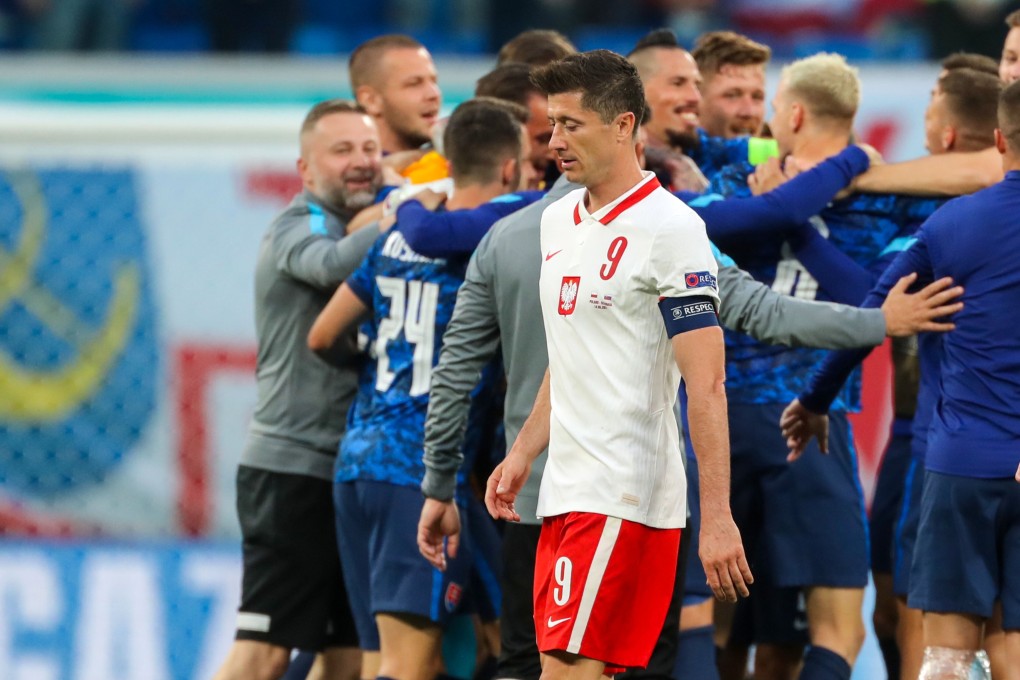 Robert Lewandowski says Poland have a mountain to climb after defeat in their opening Euro 2020 match. Photo: DPA