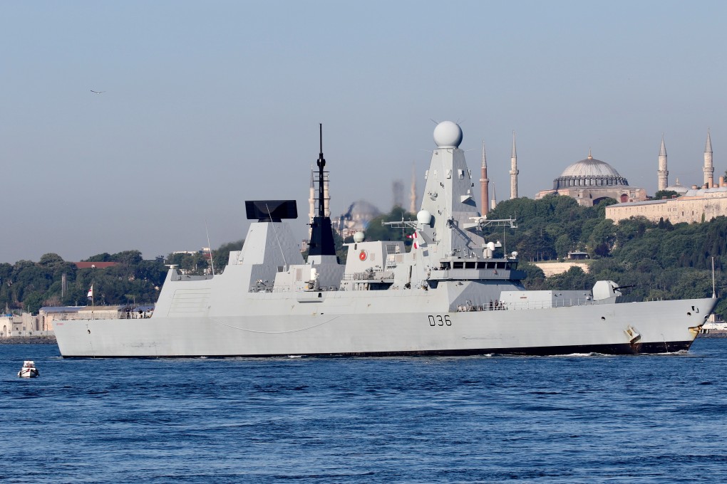 The British Royal Navy’s HMS Defender arrives in Istanbul. Photo: Reuters
