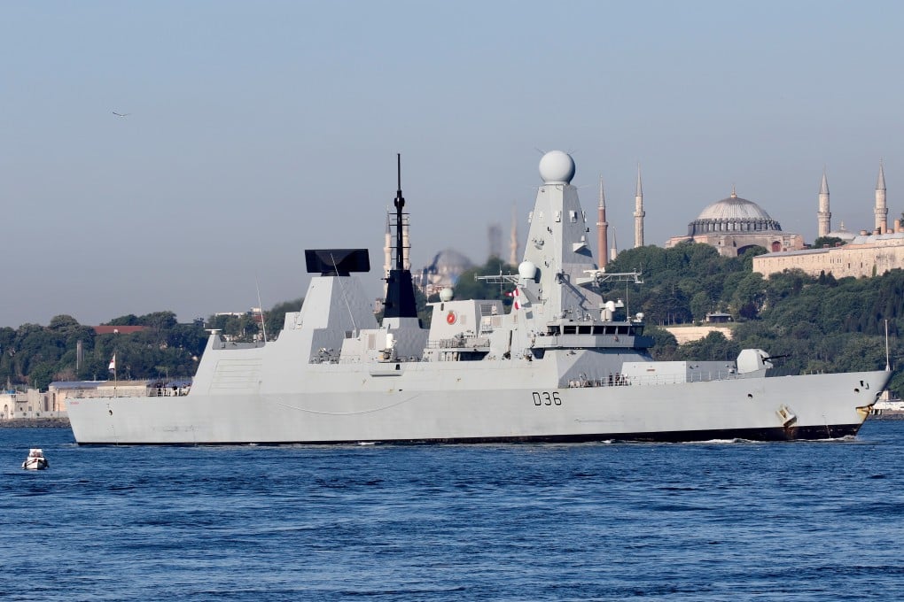 The British Royal Navy’s HMS Defender arrives in Istanbul. Photo: Reuters
