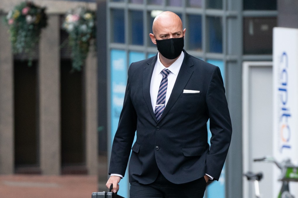 Former police officer Benjamin Monk arrives at Birmingham Crown Court on Tuesday. Photo: PA / DPA