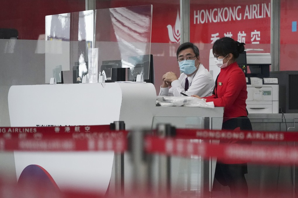 An employee of a subsidiary of Hong Kong Airlines has tested preliminary-positive for Covid-19. Photo: Felix Wong