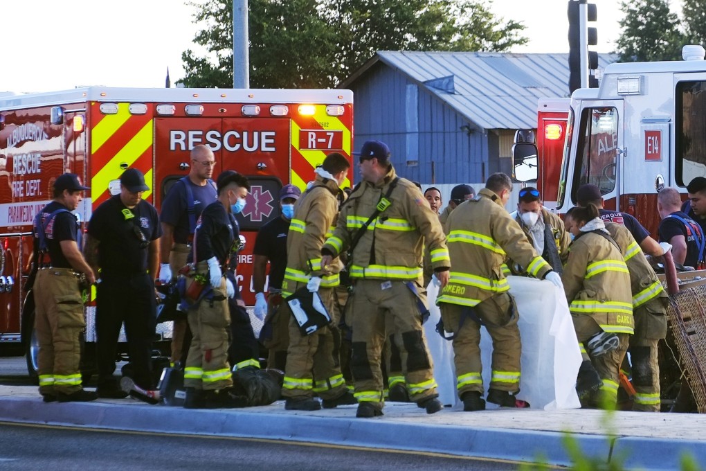 Albuquerque Fire Rescue crews work on victims of a balloon crash in Albuquerque, New Mexico, US on Saturday. Photo: The Albuquerque Journal via AP