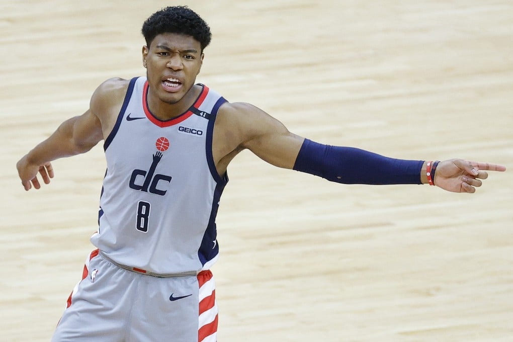 Japanese basketball player Rui Hachimura in a match for the Washington Wizards against the Philadelphia 76ers at the Eastern Conference first round series at the Wells Fargo Centre, in Philadelphia in June. Photo: AFP