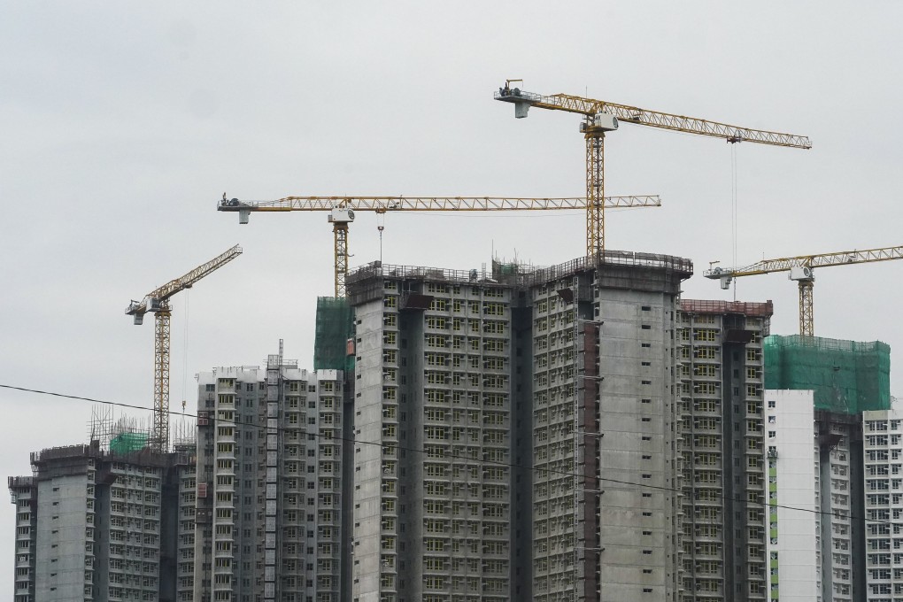The Queen’s Hill House public housing estate under construction in Fanling by the Hong Kong Housing Authority, on January 8, 2021. Photo: Felix Wong