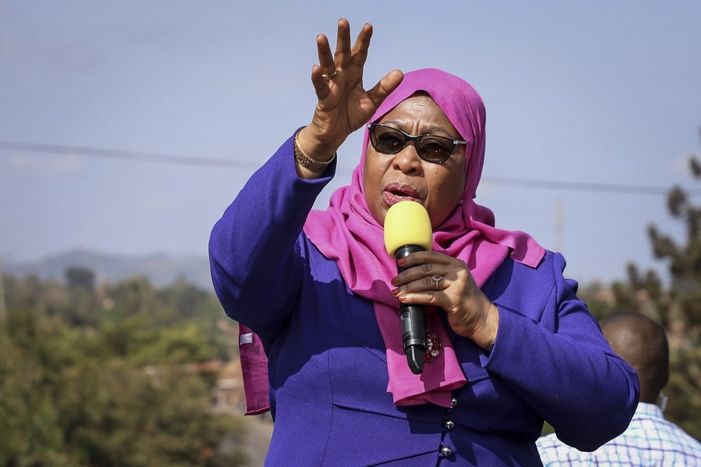 Tanzanian President Samia Suluhu Hassan speaks earlier this year before making history as the country’s first female president, following the death of her predecessor John Magufuli. Photo: AP