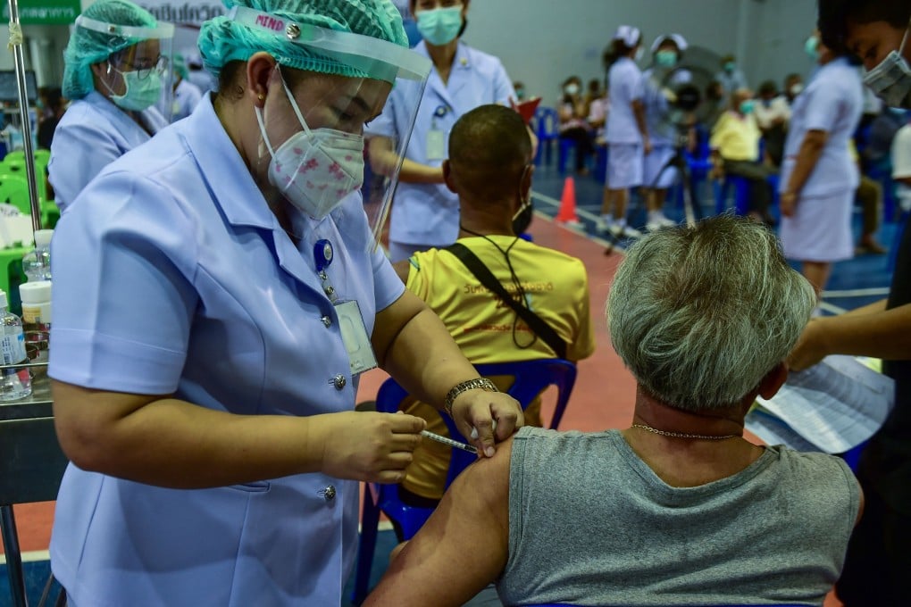 A nurse administers a dose of a Covid-19 vaccine at a hospital in the southern province of Narathiwat on June 7. Less that 5 per cent of Narathiwat and Yala’s 1.1 million population have received a jab so far. Photo: AFP