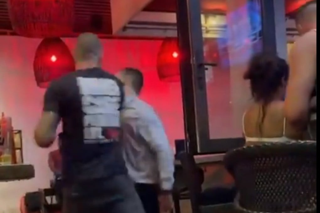 Joe Schilling punches a man in a bar and knocks him out. Photo: Twitter