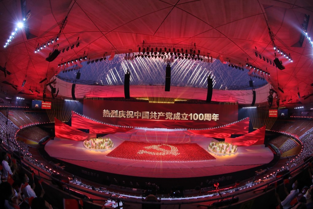 A performance celebrating the centenary of the founding of the Communist Party of China at the National Stadium in Beijing, China, on June 28. Photo: Simon Song