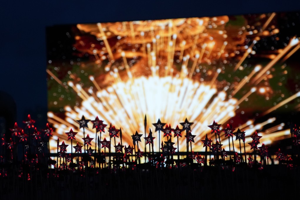 A rehearsal of the light show in Tamar Park for the 24th anniversary celebration of the Hong Kong handover. Photo: Felix Wong