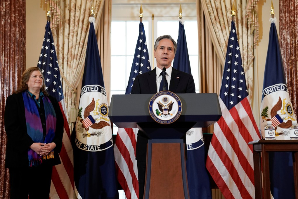 US Secretary of State Antony Blinken delivers remarks on the release of the 2021 Trafficking in Persons Report in Washington. Photo: Reuters