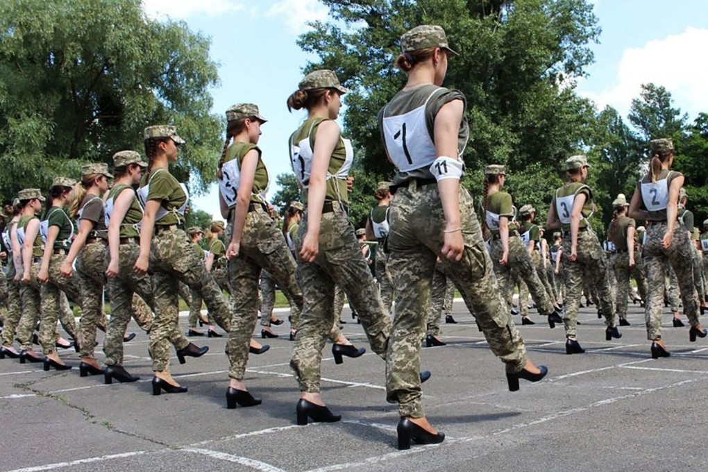 Ukraine s female soldiers wear heels while rehearsing for military parade prompting backlash South China Morning Post