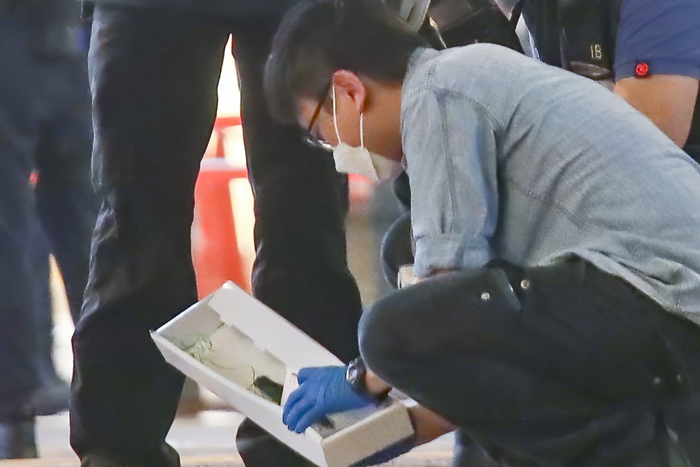 The crime scene outside Sogo in Causeway Bay. Photo: Xiaomei Chen