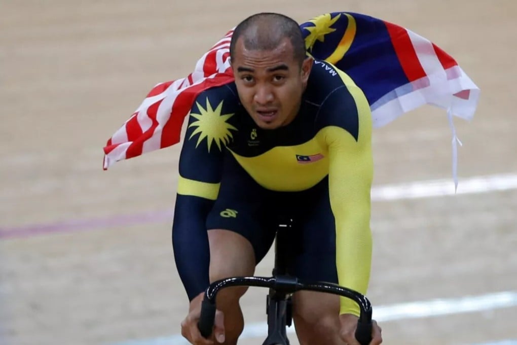 Malaysia’s Azizulhasni Awang celebrates his world championship keirin victory in Hong Kong in 2017. Photo: Reuters