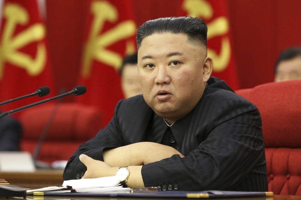 North Korean leader Kim Jong-un speaks during a Workers’ Party meeting in Pyongyang in a photograph provided by North Korea on June 18. Photo: AP