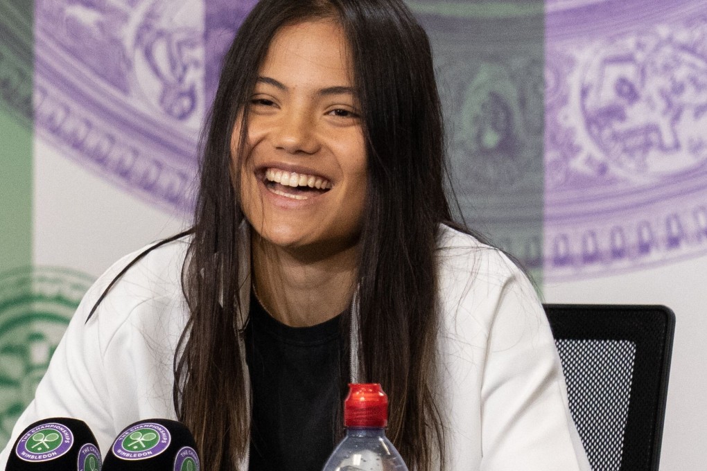 Britain’s Emma Raducanu attends a press conference after beating Romania’s Sorana Cirstea in their third round match at Wimbledon. Photo: AFP