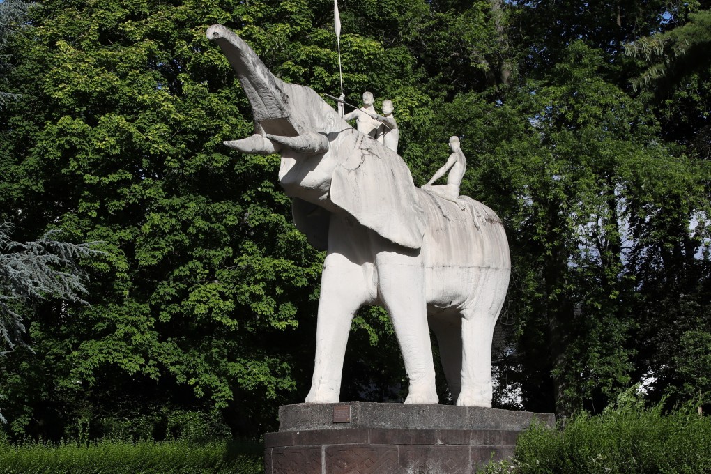 A statue pictured at the entrance to the Royal Museum for Central Africa in Tervuren, Belgium. Photo: Reuters