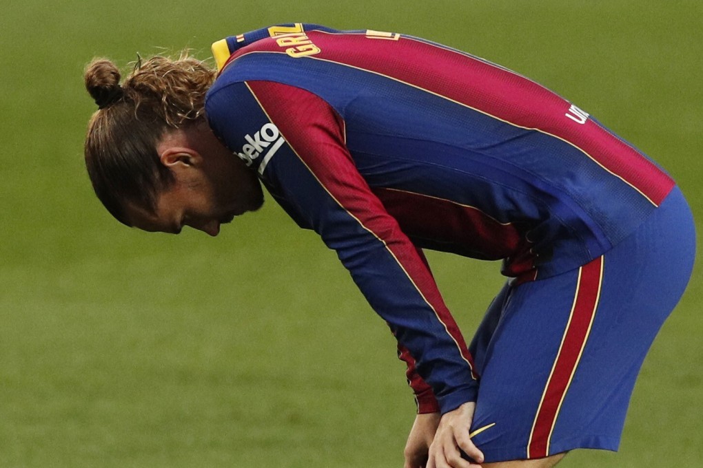 FC Barcelona’s Antoine Griezmann looks dejected after a La Liga match against Granada in April, 2021. Photo: Reuters