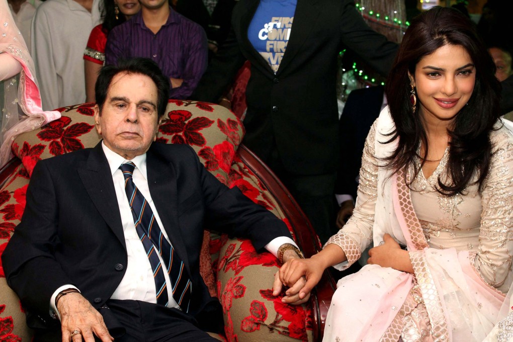 Bollywood icon Dilip Kumar pictured with actress Priyanka Chopra in 2011 during his 89th birthday celebrations in Mumbai. Photo: AFP