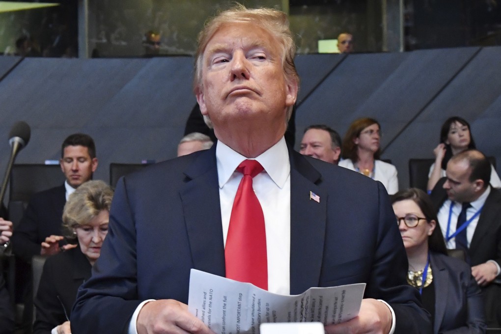 Donald Trump at Nato headquarters in Brussels in 2018. File photo: AP