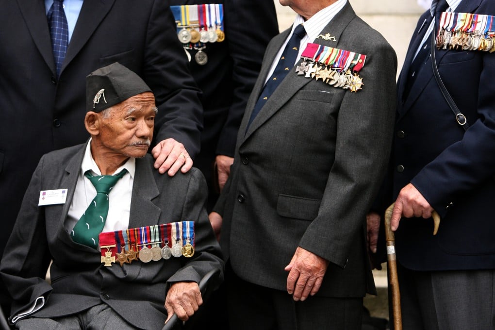 Captain Lachiman Gurung, a Gurkha who received the Victoria Cross, the British army’s highest honour, marks Veterans Day in London. Photo: AFP