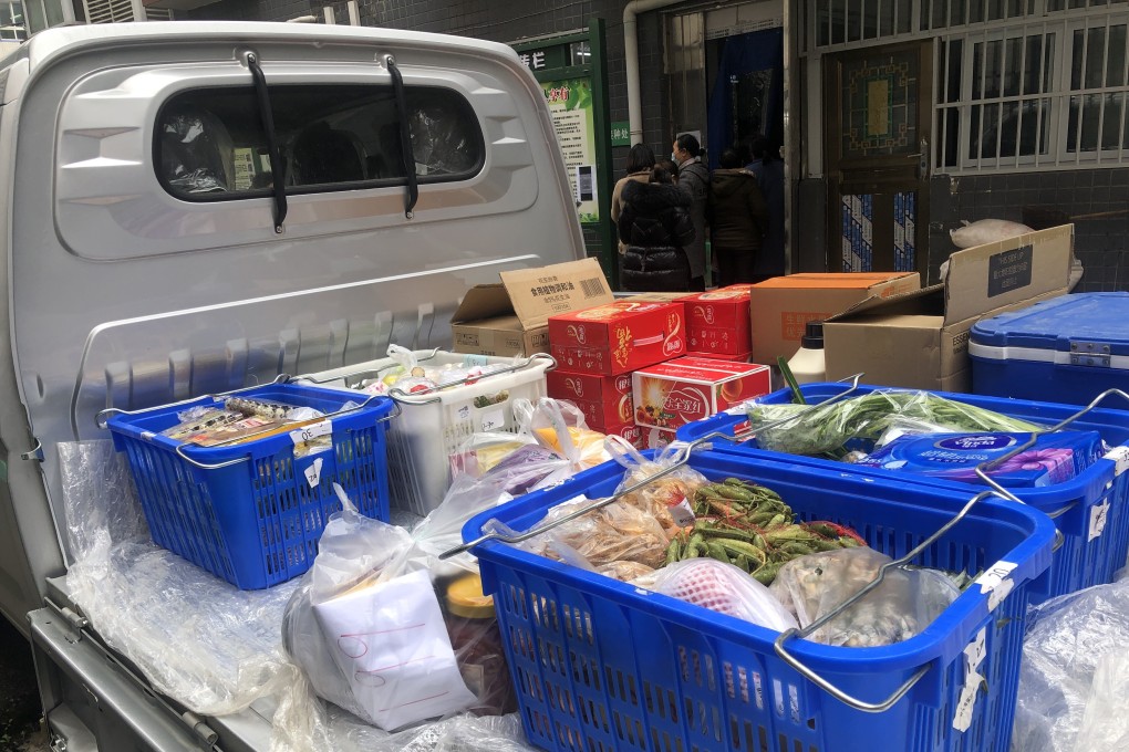 A delivery truck carries groceries and other products purchased by residents at a community in Lichuan county, Hubei province, China. Photo: SCMP/Jane Zhang