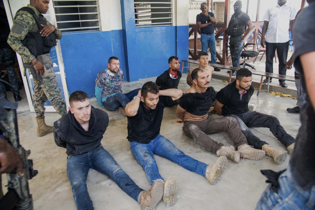 Some of the suspects detained by police investigating the assassination of Haitian president Jovenel Moise. Photo: AP
